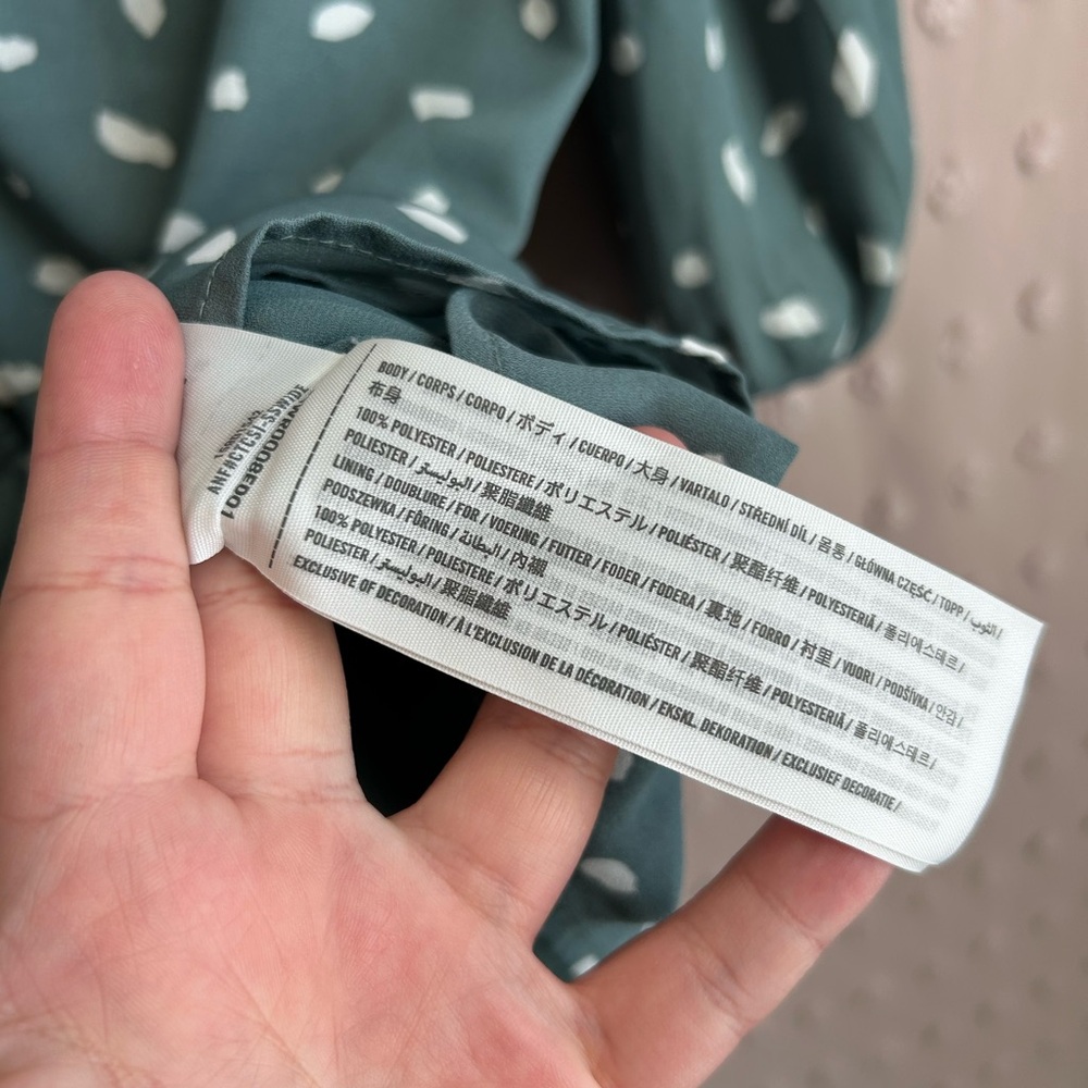 Abercrombie & Fitch Geometric Print Long Sleeve Mini Dress Sz XLP Teal White - Picture 5 of 5